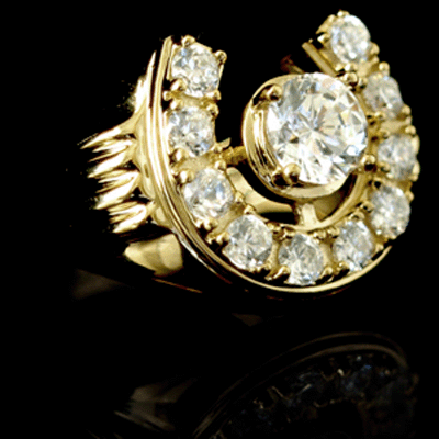 Elvis Horseshoe Stone Centre Ring
